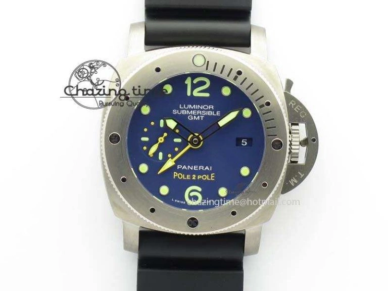 PAM719 S Titanium “Pole2Pole ” V6F 1:1 Best Edition On Black Rubber Strap P.9001 Super Clone