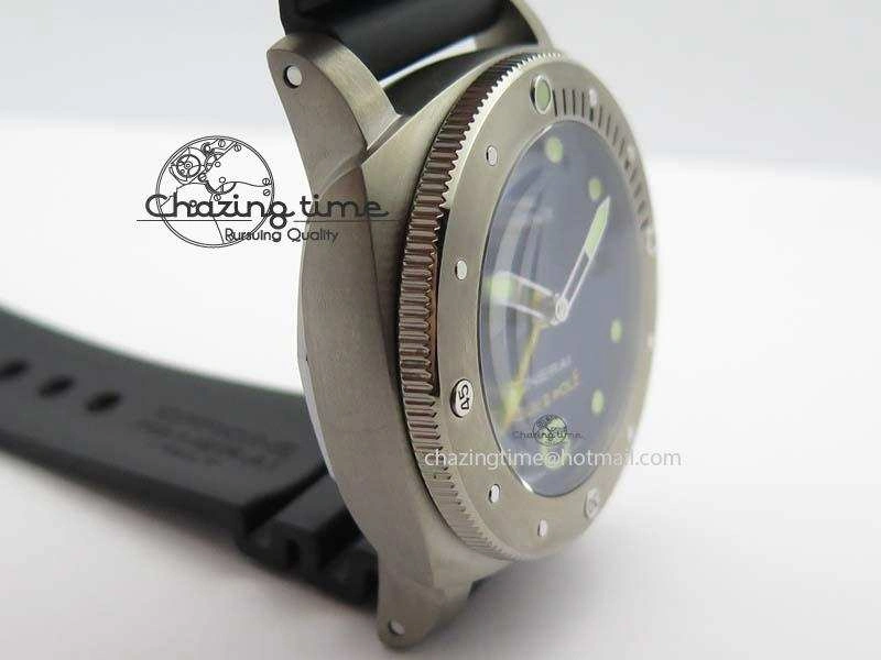 PAM719 S Titanium “Pole2Pole ” V6F 1:1 Best Edition On Black Rubber Strap P.9001 Super Clone