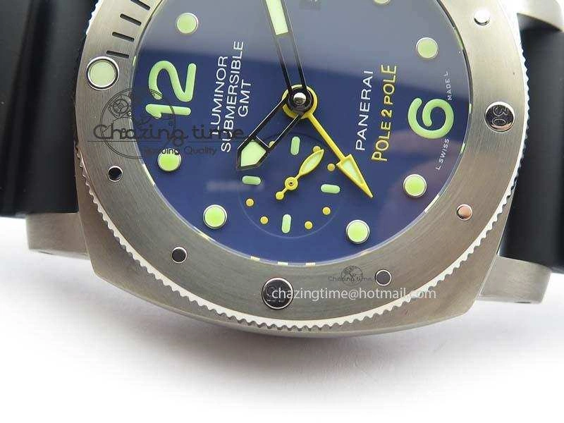 PAM719 S Titanium “Pole2Pole ” V6F 1:1 Best Edition On Black Rubber Strap P.9001 Super Clone