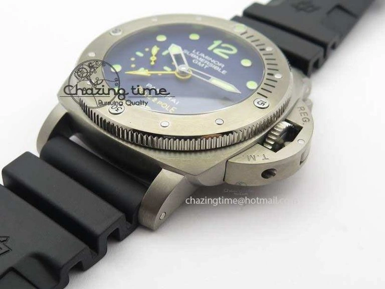PAM719 S Titanium “Pole2Pole ” V6F 1:1 Best Edition On Black Rubber Strap P.9001 Super Clone