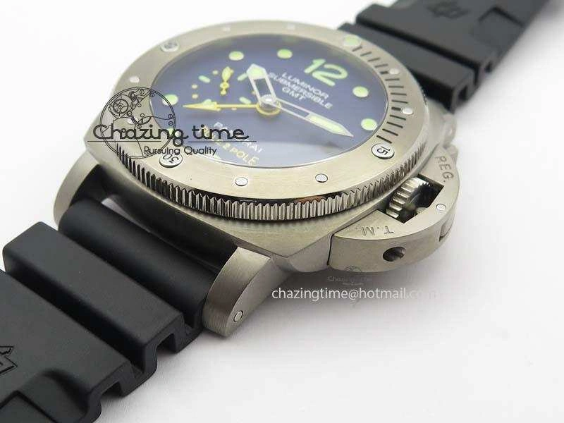 PAM719 S Titanium “Pole2Pole ” V6F 1:1 Best Edition On Black Rubber Strap P.9001 Super Clone