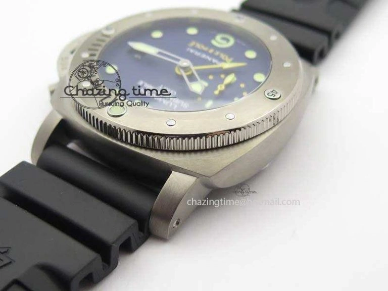 PAM719 S Titanium “Pole2Pole ” V6F 1:1 Best Edition On Black Rubber Strap P.9001 Super Clone
