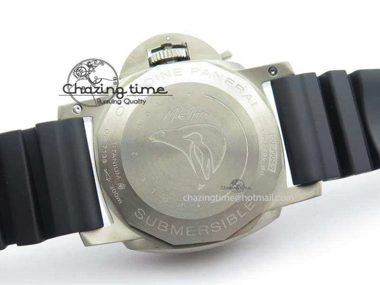 PAM719 S Titanium “Pole2Pole ” V6F 1:1 Best Edition On Black Rubber Strap P.9001 Super Clone