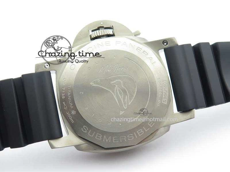 PAM719 S Titanium “Pole2Pole ” V6F 1:1 Best Edition On Black Rubber Strap P.9001 Super Clone