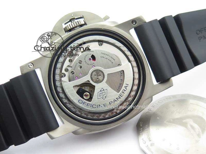 PAM719 S Titanium “Pole2Pole ” V6F 1:1 Best Edition On Black Rubber Strap P.9001 Super Clone