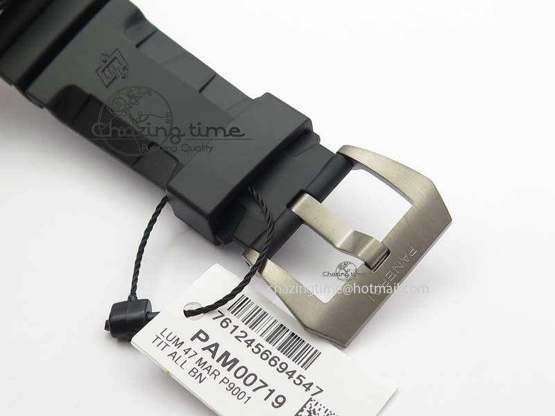 PAM719 S Titanium “Pole2Pole ” V6F 1:1 Best Edition On Black Rubber Strap P.9001 Super Clone
