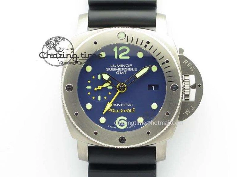 PAM719 S Titanium “Pole2Pole ” VSF 1:1 Best Edition On Black Rubber Strap P.9001 Super Clone