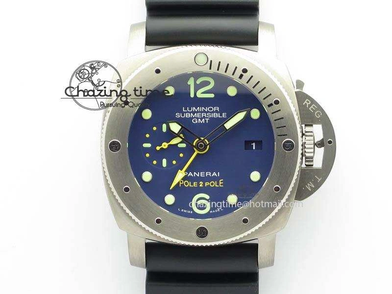 PAM719 S Titanium “Pole2Pole ” VSF 1:1 Best Edition On Black Rubber Strap P.9001 Super Clone