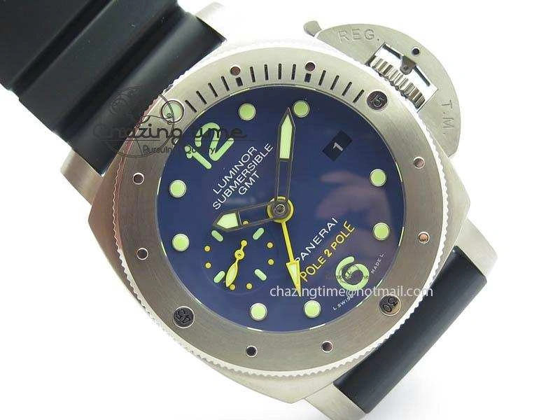 PAM719 S Titanium “Pole2Pole ” VSF 1:1 Best Edition On Black Rubber Strap P.9001 Super Clone