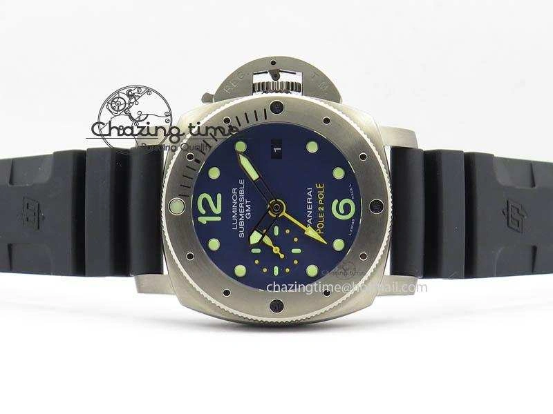 PAM719 S Titanium “Pole2Pole ” VSF 1:1 Best Edition On Black Rubber Strap P.9001 Super Clone