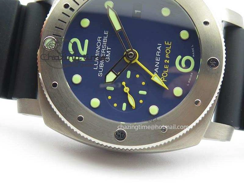 PAM719 S Titanium “Pole2Pole ” VSF 1:1 Best Edition On Black Rubber Strap P.9001 Super Clone
