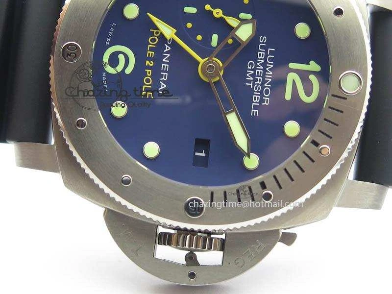 PAM719 S Titanium “Pole2Pole ” VSF 1:1 Best Edition On Black Rubber Strap P.9001 Super Clone