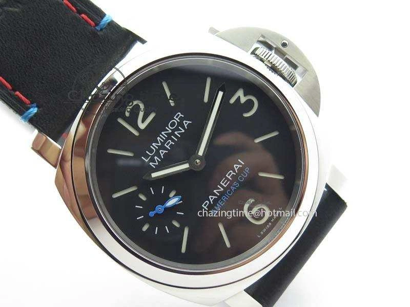 PAM724 S ZF 1:1 Best Edition “Oracle Team USA 8 Days Acciaio” On Black Leather Strap P5000 Clone