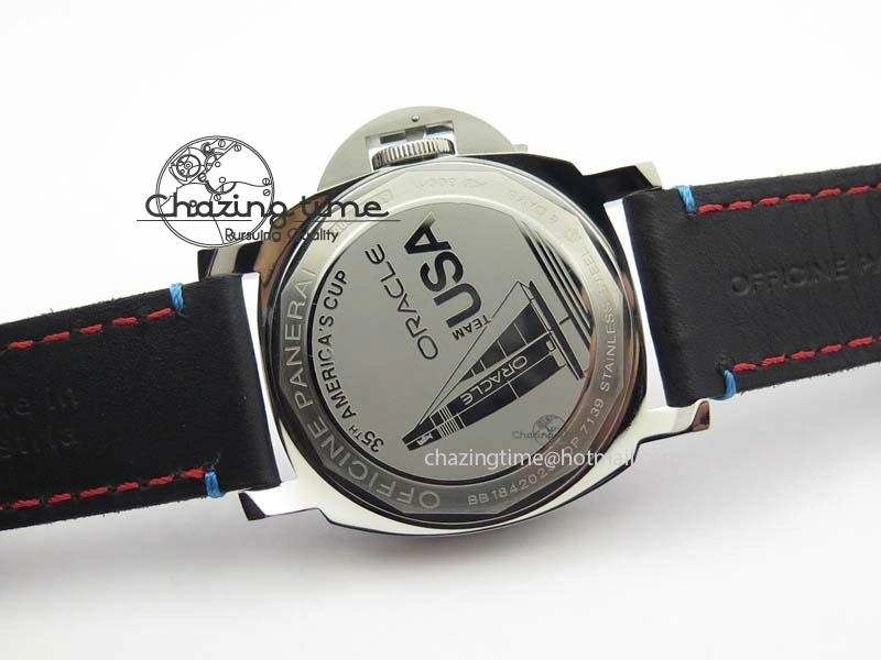 PAM724 S ZF 1:1 Best Edition “Oracle Team USA 8 Days Acciaio” On Black Leather Strap P5000 Clone