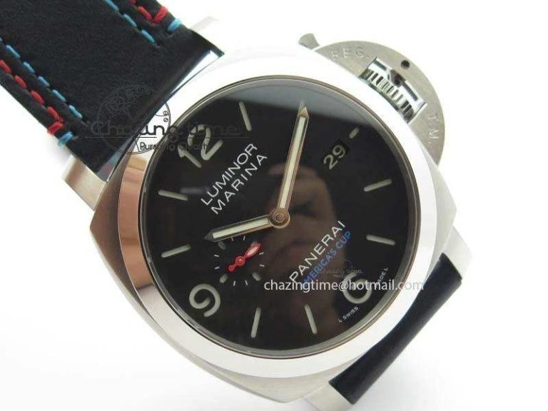 PAM727 S America’s Cup SF 1:1 Best Edition On Thick Black Leather Strap P9010