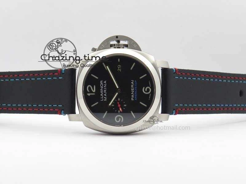 PAM727 S America’s Cup SF 1:1 Best Edition On Thick Black Leather Strap P9010
