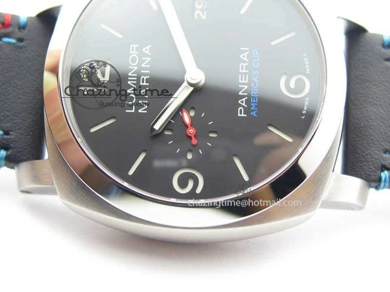 PAM727 S America’s Cup SF 1:1 Best Edition On Thick Black Leather Strap P9010