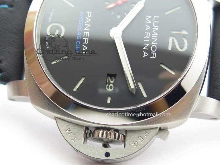 PAM727 S America’s Cup SF 1:1 Best Edition On Thick Black Leather Strap P9010