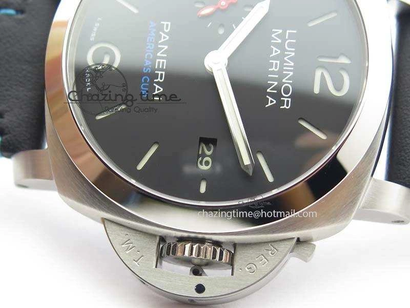 PAM727 S America’s Cup SF 1:1 Best Edition On Thick Black Leather Strap P9010