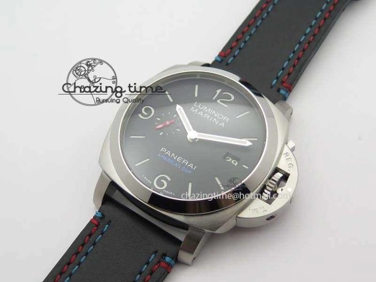 PAM727 S America’s Cup SF 1:1 Best Edition On Thick Black Leather Strap P9010