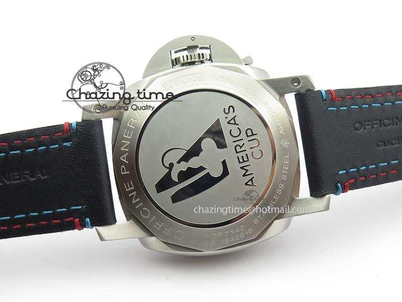 PAM727 S America’s Cup SF 1:1 Best Edition On Thick Black Leather Strap P9010