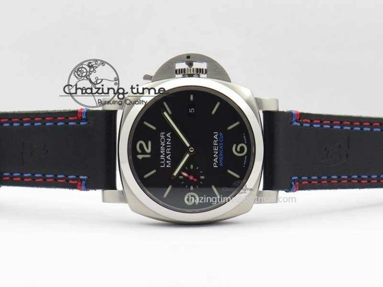 PAM727 T America’s Cup V6F 1:1 Best Edition On Thick Black Leather Strap P9010