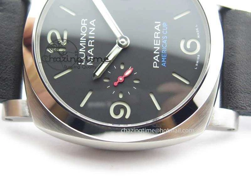 PAM727 T America’s Cup V6F 1:1 Best Edition On Thick Black Leather Strap P9010
