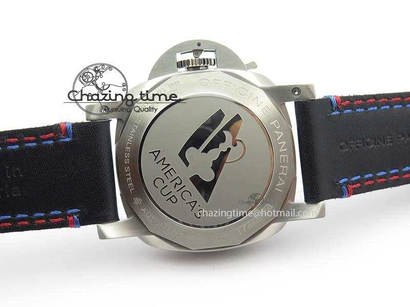 PAM727 T America’s Cup V6F 1:1 Best Edition On Thick Black Leather Strap P9010