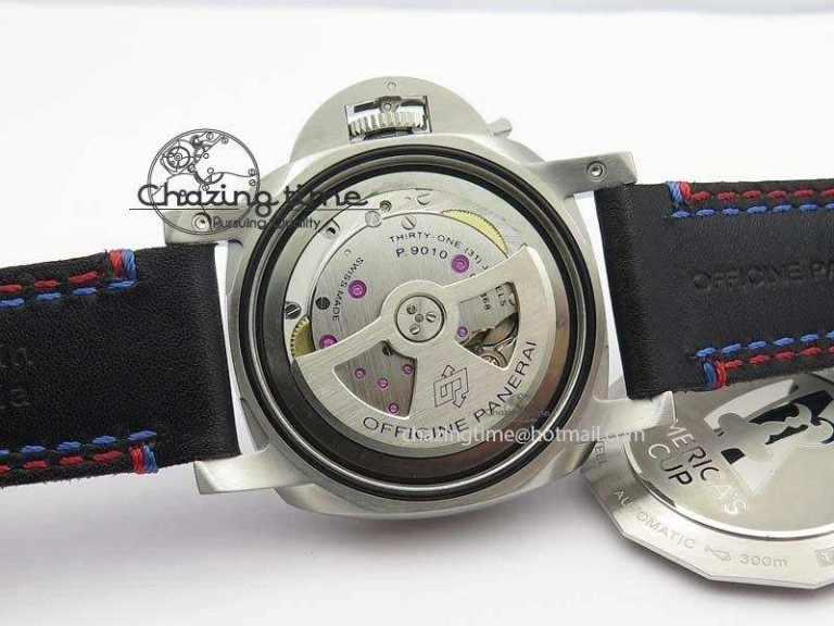 PAM727 T America’s Cup V6F 1:1 Best Edition On Thick Black Leather Strap P9010