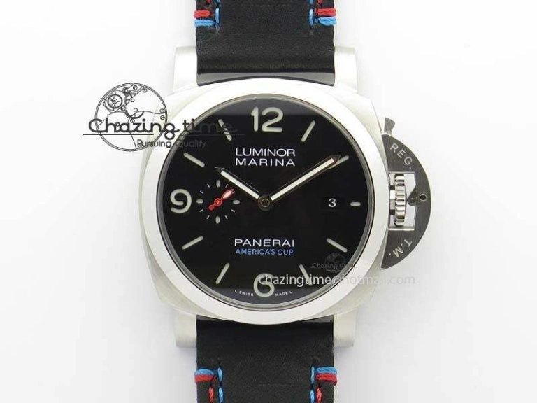 PAM727 T America’s Cup ZF 1:1 Best Edition On Thick Black Leather Strap P9010