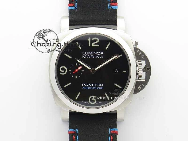 PAM727 T America’s Cup ZF 1:1 Best Edition On Thick Black Leather Strap P9010