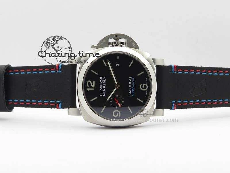 PAM727 T America’s Cup ZF 1:1 Best Edition On Thick Black Leather Strap P9010
