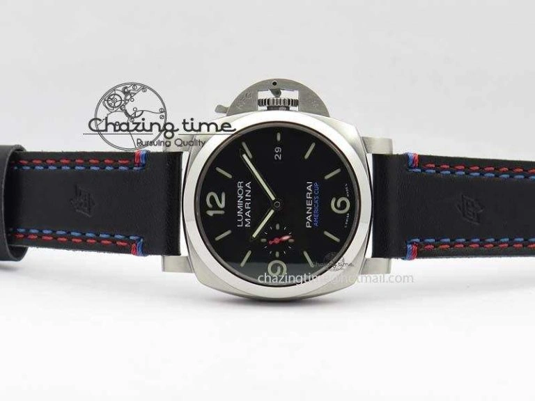 PAM727 T Lite V6F 1:1 Best Edition On Thick Black Leather Strap A23J