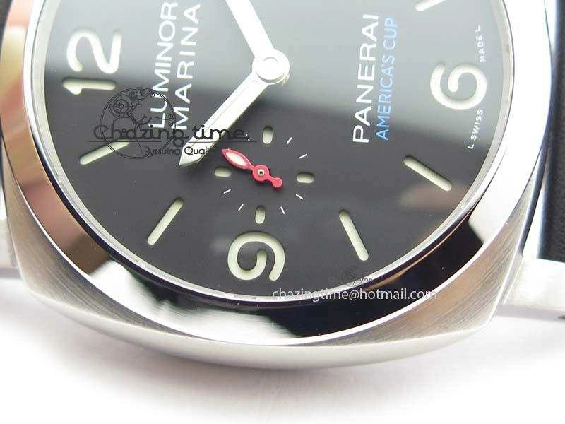 PAM727 T Lite V6F 1:1 Best Edition On Thick Black Leather Strap A23J