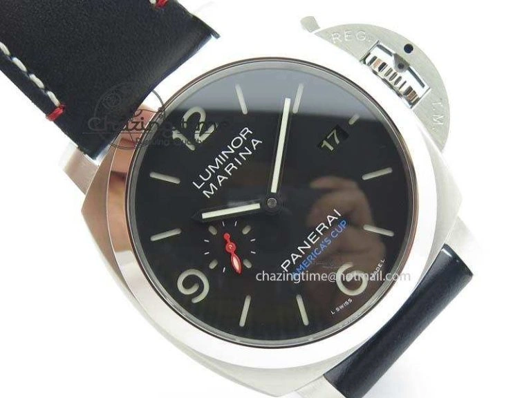 PAM732 S SF 1:1 Best Edition On Thick Black Leather Strap P9010