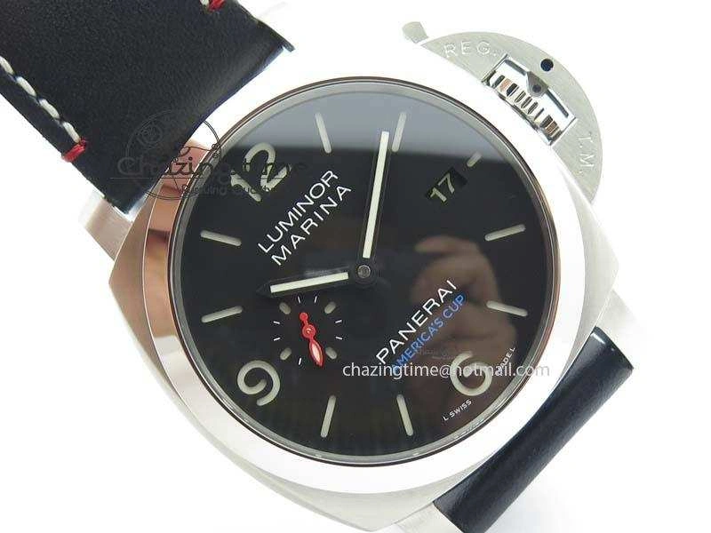 PAM732 S SF 1:1 Best Edition On Thick Black Leather Strap P9010