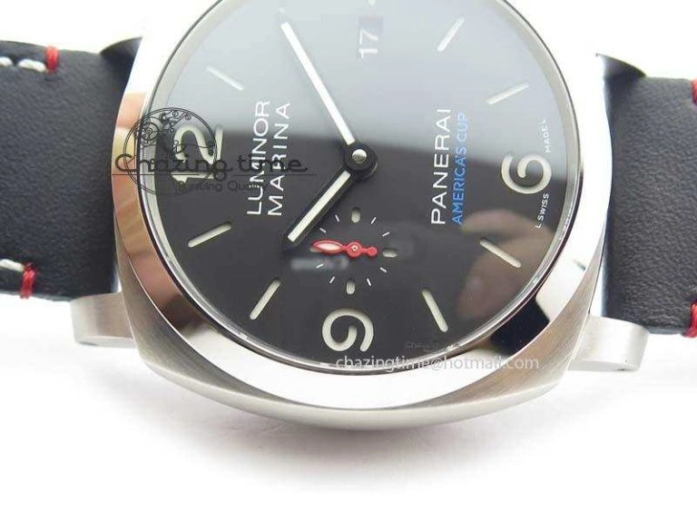 PAM732 S SF 1:1 Best Edition On Thick Black Leather Strap P9010