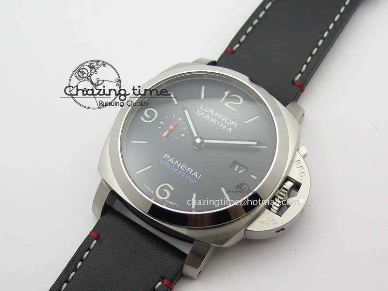 PAM732 S SF 1:1 Best Edition On Thick Black Leather Strap P9010
