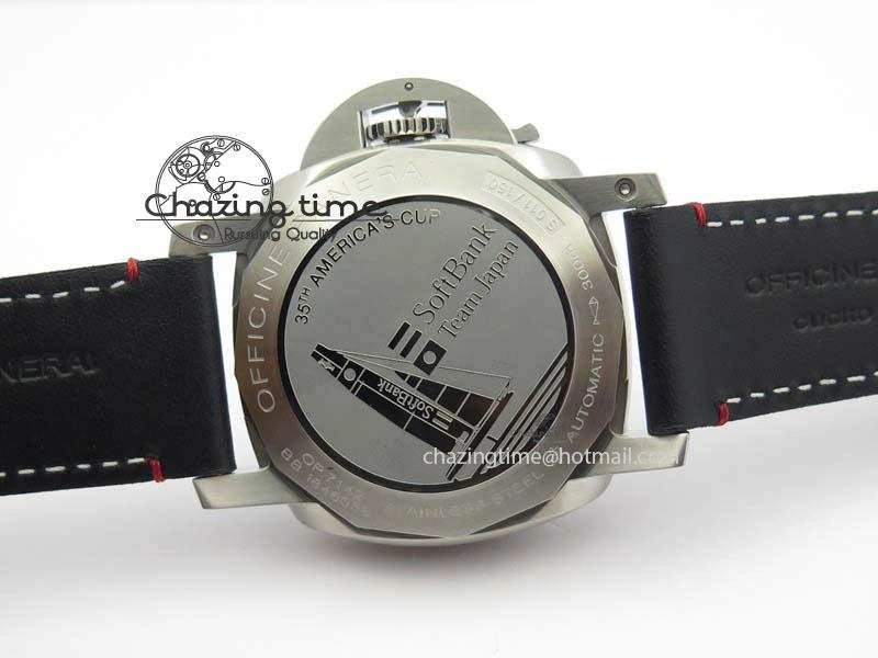 PAM732 S SF 1:1 Best Edition On Thick Black Leather Strap P9010