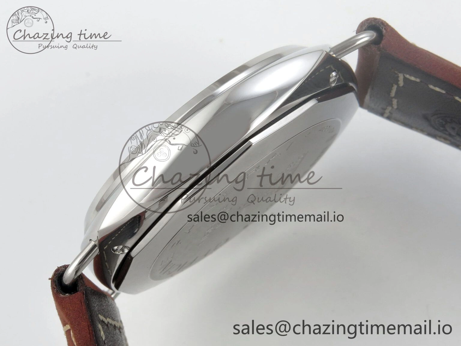 PAM753 HWF 1:1 Best Edition Black Dial On Brown ASSO Leather Strap A6497