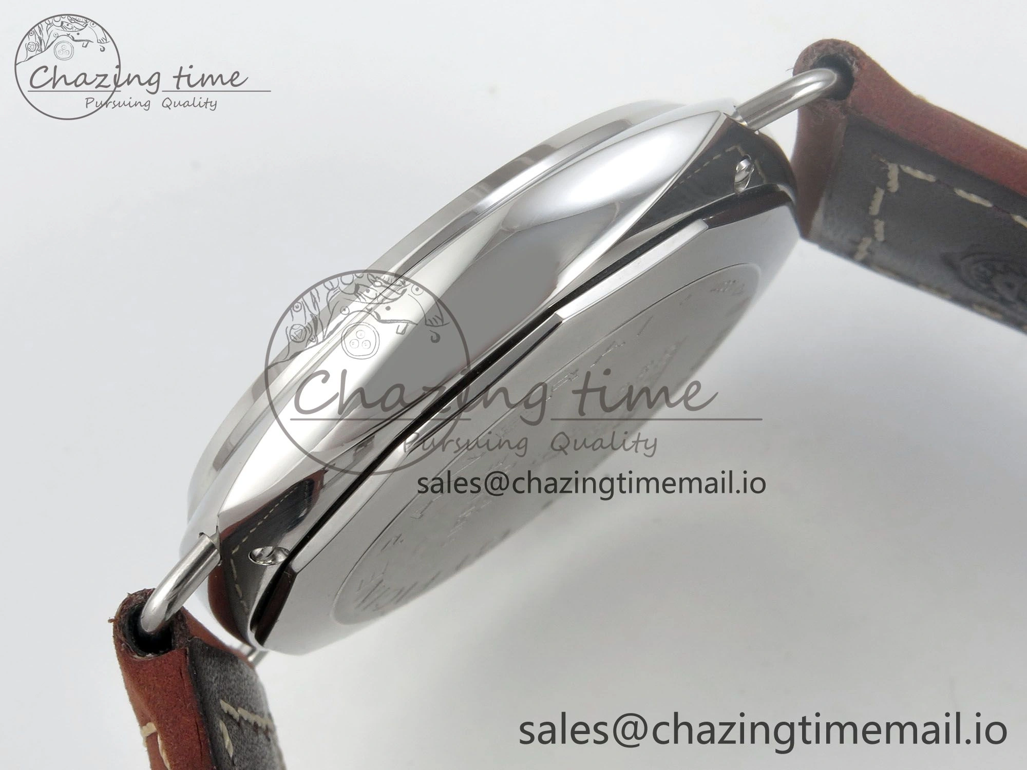 PAM753 HWF 1:1 Best Edition Black Dial On Brown ASSO Leather Strap A6497