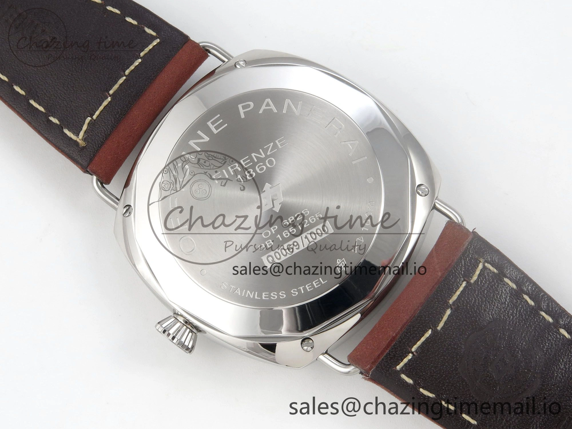 PAM753 HWF 1:1 Best Edition Black Dial On Brown ASSO Leather Strap A6497