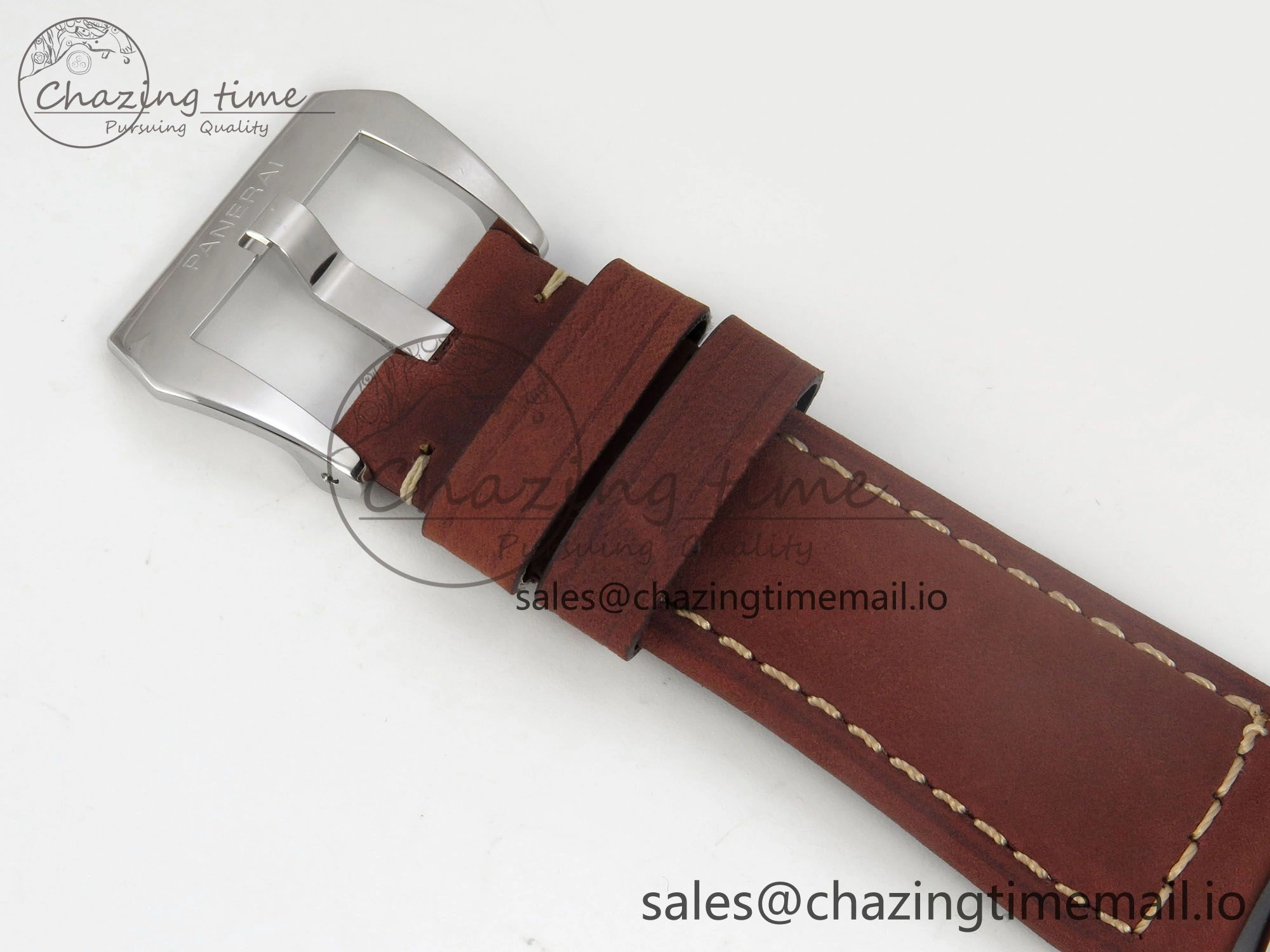 PAM753 HWF 1:1 Best Edition Black Dial On Brown ASSO Leather Strap A6497