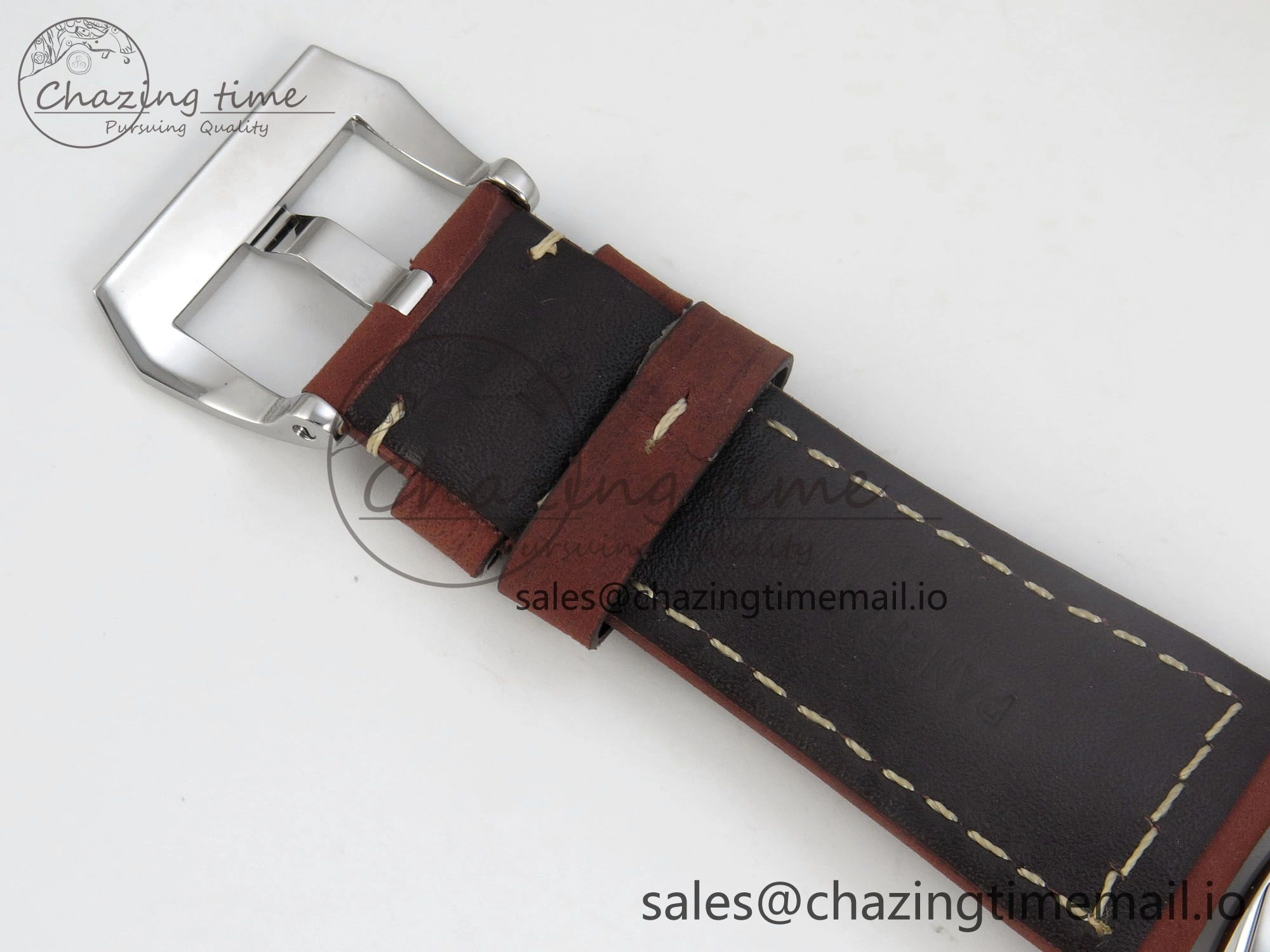 PAM753 HWF 1:1 Best Edition Black Dial On Brown ASSO Leather Strap A6497