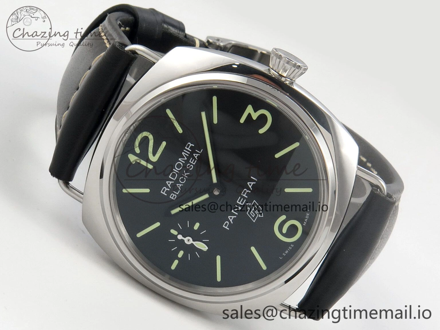 PAM754 HWF 1:1 Best Edition Black Dial On Black Leather Strap A6497