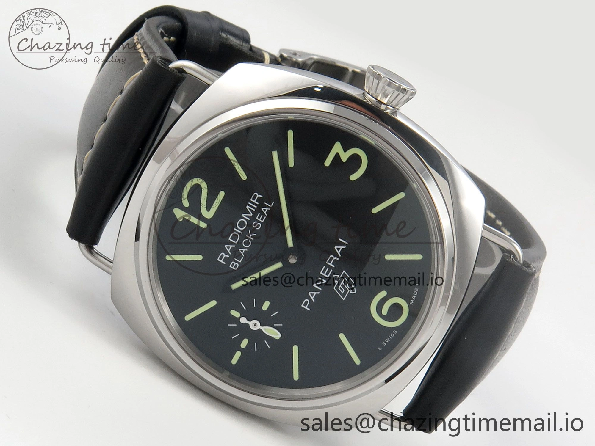 PAM754 HWF 1:1 Best Edition Black Dial On Black Leather Strap A6497