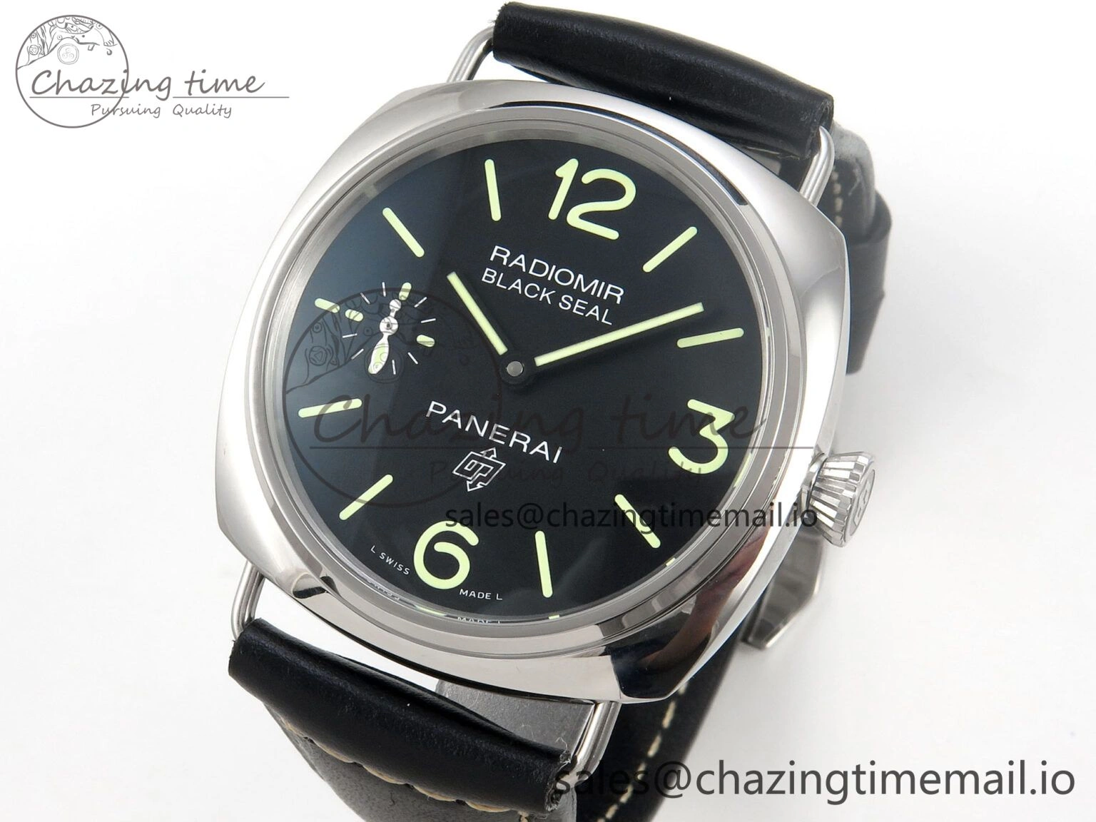 PAM754 HWF 1:1 Best Edition Black Dial On Black Leather Strap A6497