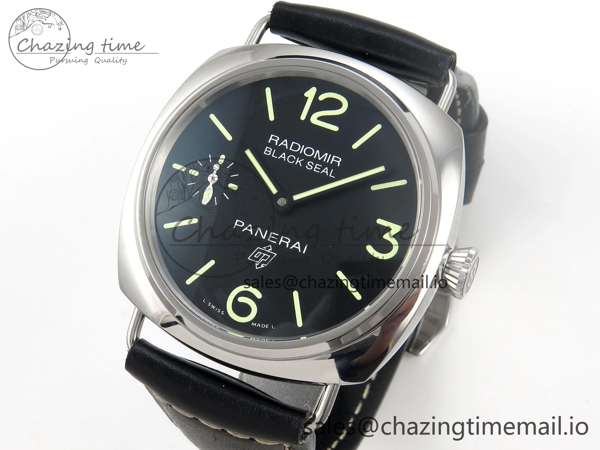 PAM754 HWF 1:1 Best Edition Black Dial On Black Leather Strap A6497