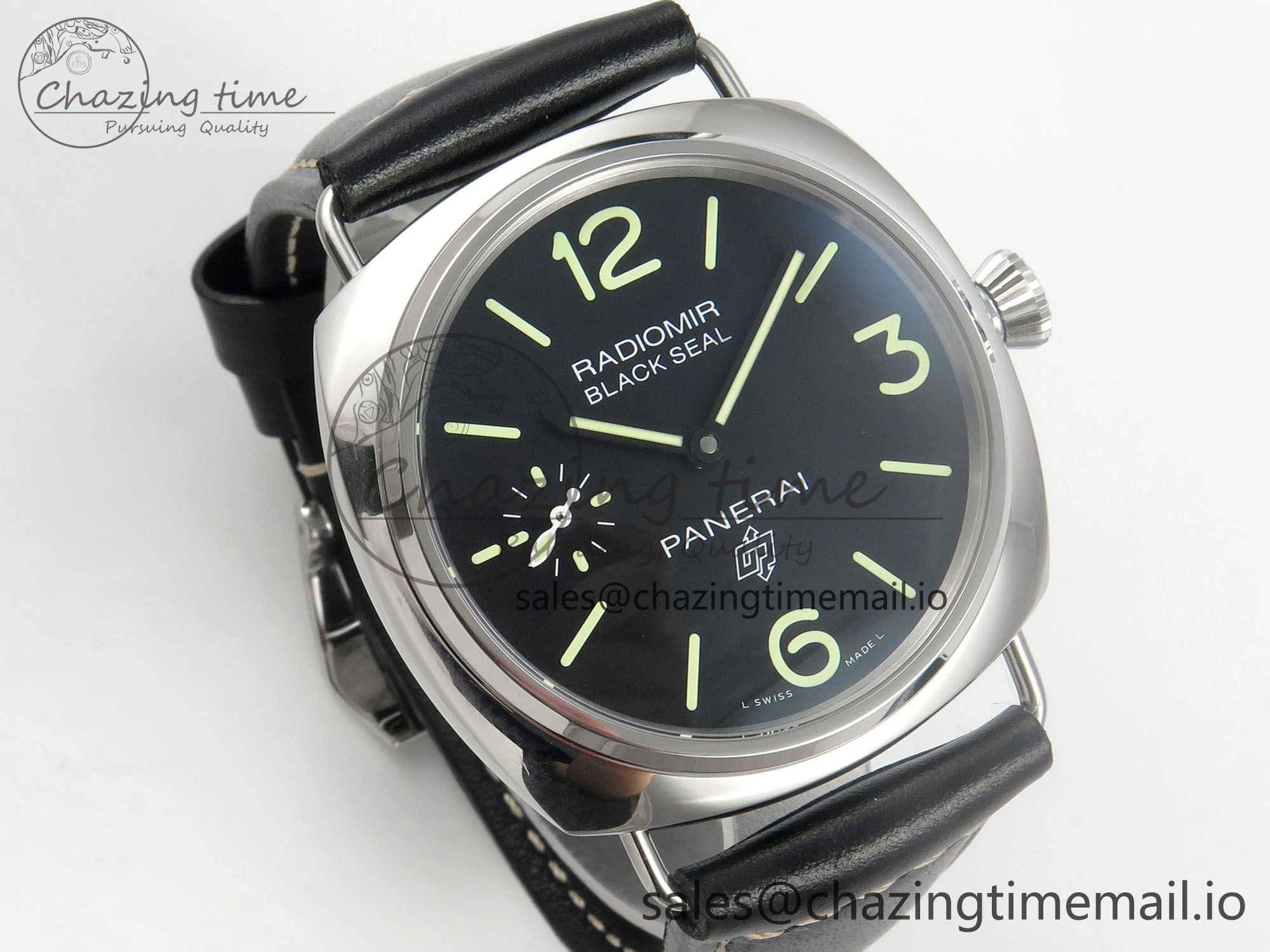 PAM754 HWF 1:1 Best Edition Black Dial On Black Leather Strap A6497