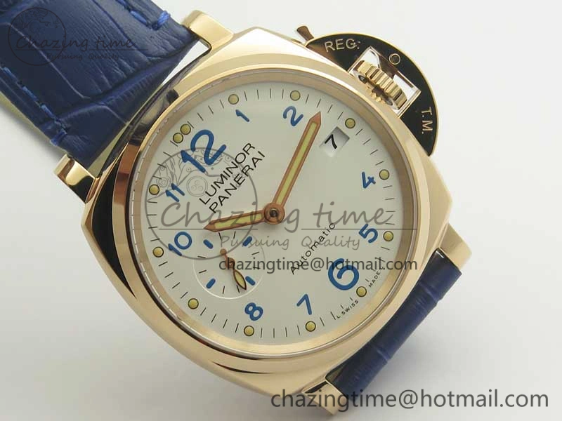 PAM756 Luminor Due VSF Best Edition White Dial on Blue Leather Strap AXXXIV
